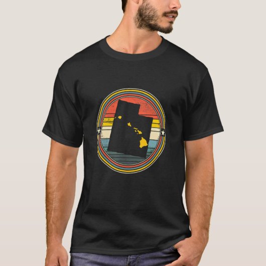 Utah Hawaii Roots Origine State Map Retro T-shirt (Voorkant)