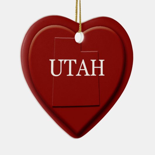 Utah Heart Map kerstversiering Keramisch Ornament (Rechts)