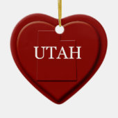 Utah Heart Map kerstversiering Keramisch Ornament (Voorkant)
