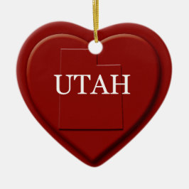 Utah Heart Map kerstversiering Keramisch Ornament