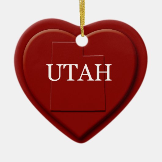 Utah Heart Map kerstversiering Keramisch Ornament (Voorkant)