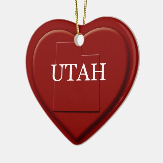 Utah Heart Map kerstversiering Keramisch Ornament (Links)
