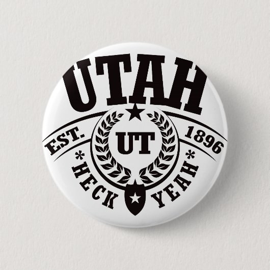 Utah, Heck, Est. 1896 Ronde Button 5,7 Cm (Voorkant)