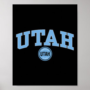 Utah Hockey Club Boog Over Grijs Nhl Officieel Gec Poster