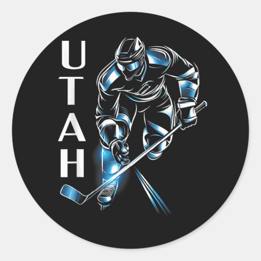 Utah Hockey Ronde Sticker (Voorkant)