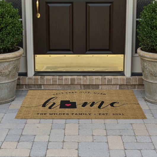 Utah Home Staat Gepersonaliseerd Deurmat