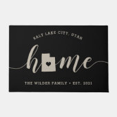 Utah Home Staat Gepersonaliseerd Deurmat (Voorkant)