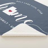 Utah Home Staat Gepersonaliseerd Sherpa Deken (3/4)