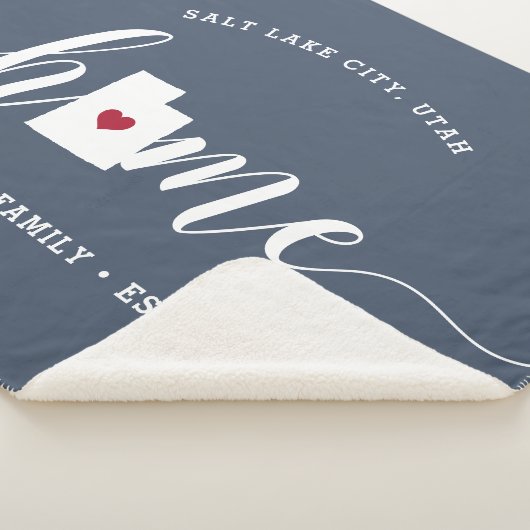 Utah Home Staat Gepersonaliseerd Sherpa Deken (3/4)