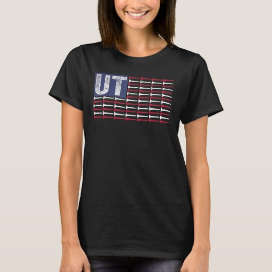 Utah Home State Ut American Flag Patriotic Golf T-shirt (Voorkant)