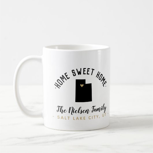 Utah Home Sweet Home Familie Monogram Mok (Links)