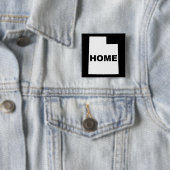 Utah Home weg van staat Vierkante Button 5,1 Cm (In situ)