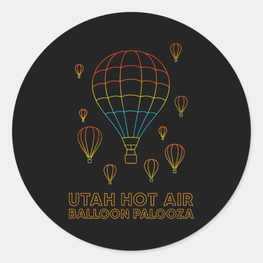 Utah Hot Air Balloon Palooza Apparel Ronde Sticker (Voorkant)