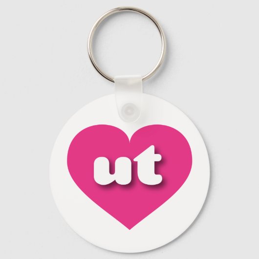 Utah hot roze hart - Ik hou van Sleutelhanger (Voorkant)