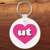 Utah hot roze hart - Ik hou van Sleutelhanger (Voorkant)