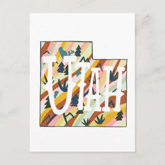 Utah Illustrated Map Briefkaart (Voorkant)