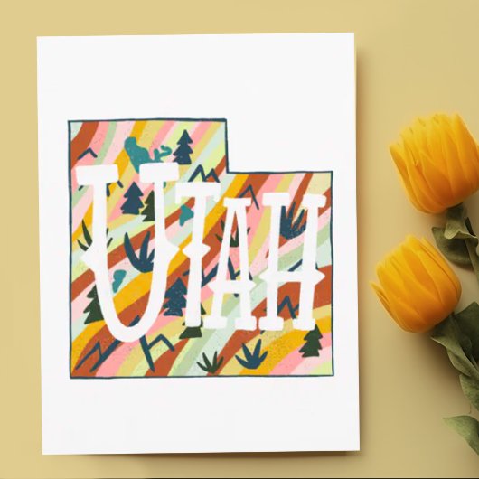 Utah Illustrated Map Briefkaart