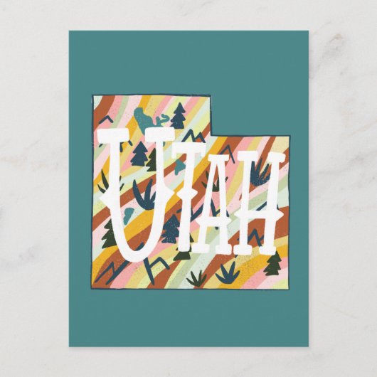 Utah Illustrated Map Briefkaart (Voorkant)