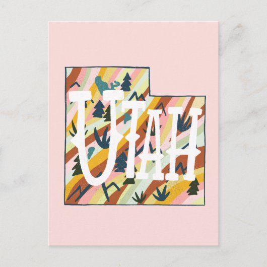 Utah Illustrated Map Briefkaart (Voorkant)