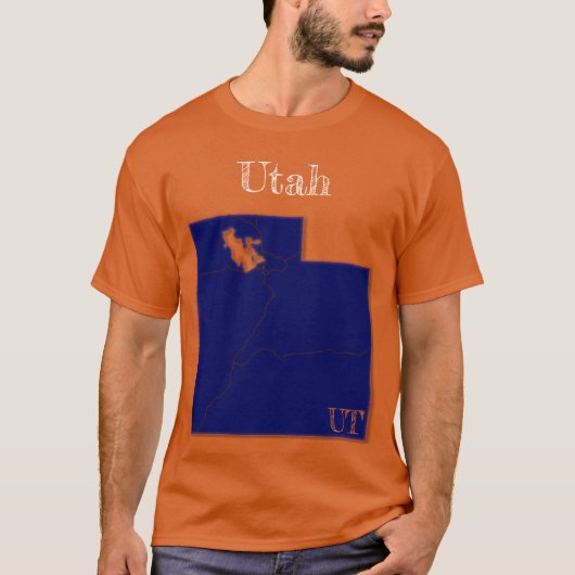 Utah Interstates [Navy Blue Design] T-shirt (Voorkant)