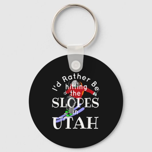Utah is liever het raken van de pistes grappig ski sleutelhanger (Voorkant)