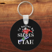 Utah is liever het raken van de pistes grappig ski sleutelhanger (Voorkant)
