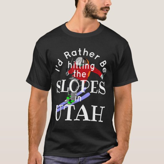 Utah is liever het raken van de pistes grappig ski t-shirt (Voorkant)