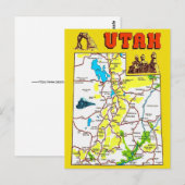 Utah kaart ansichtkaart (Voorkant / Achterkant)