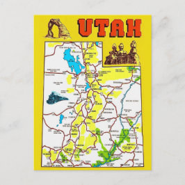 Utah kaart ansichtkaart