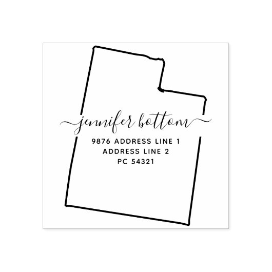 Utah kaart Familie retouradres Rubberstempel (Afrduk)