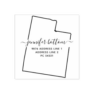 Utah-kaart Retouradres familie Rubberstempel