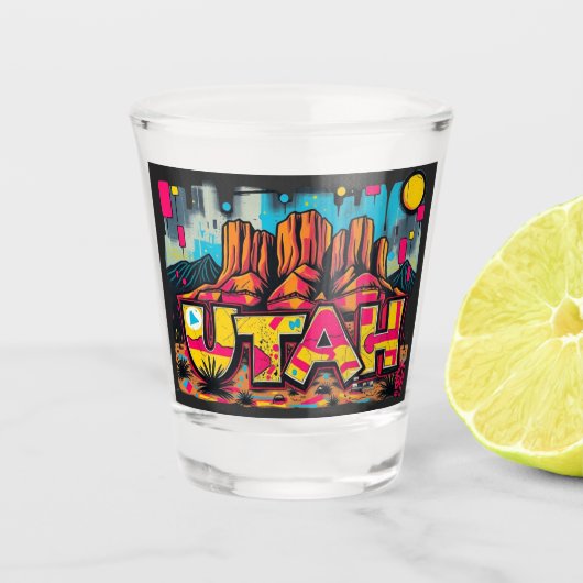 Utah kleding cadeau souvenir shot glas (Voorkant)