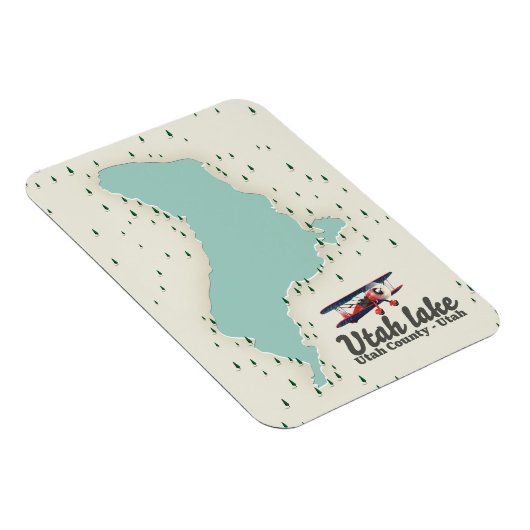 Utah Lake, Utah reisplattegrond Magneet (Rechterzijde)