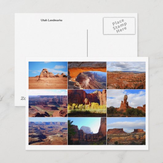 Utah Landmarks Collage Briefkaart (Voorkant / Achterkant)