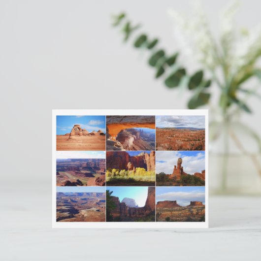 Utah Landmarks Collage Briefkaart (Staand voorkant)