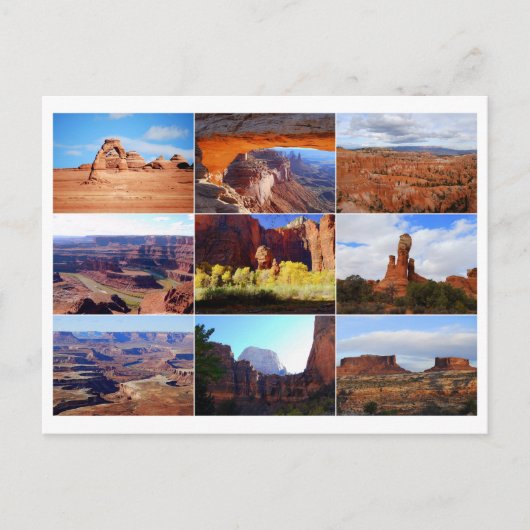 Utah Landmarks Collage Briefkaart (Voorkant)