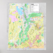 Utah Lands Map Poster (Voorkant)