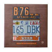 Utah License Bord Map keramische tegels V2 Tegeltje (Voorkant)