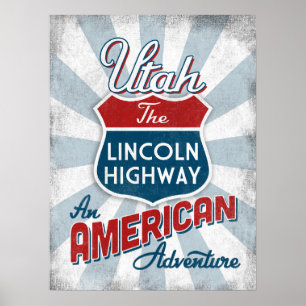 Utah Lincoln Highway  Amerika Poster