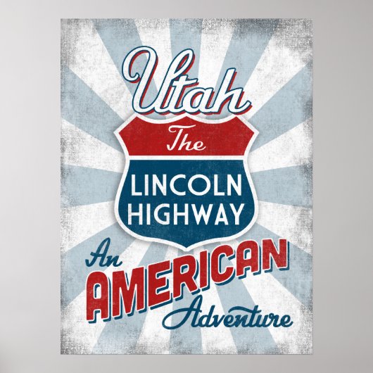 Utah Lincoln Highway  Amerika Poster (Voorkant)
