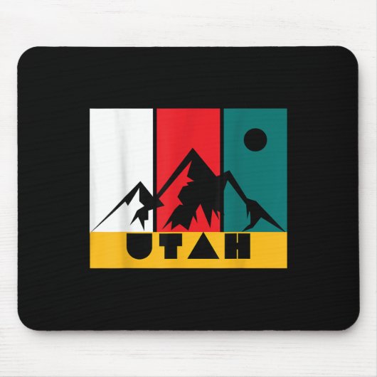 Utah Logo - Park City Utah - Retro skiën Muismat (Voorkant)