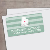 Utah Map Home State Love met Custom Heart Etiket