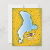 Utah-meer, Utah Valley kaart reisposter. (Achterkant)