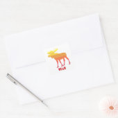 Utah Moose Vierkante Sticker (Envelop)