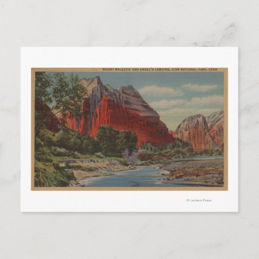 Utah - Mount Majestic & Angel's landing Briefkaart (Voorkant)