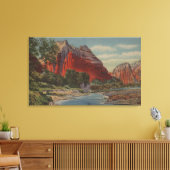 Utah - Mount Majestic & Angel's landing Canvas Afdruk (Insitu (Woonkamer))