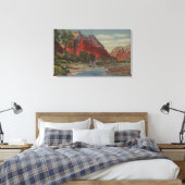 Utah - Mount Majestic & Angel's landing Canvas Afdruk (Insitu (Slaapkamer))