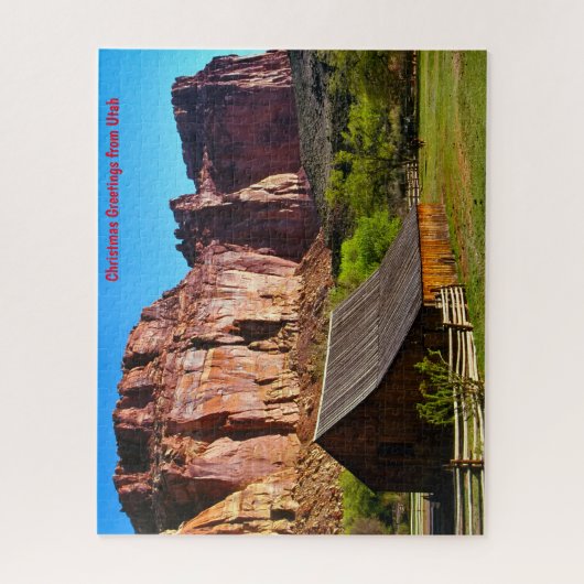 Utah Mountain Barn. Jigzaag Puzzle Legpuzzel (Verticaal)