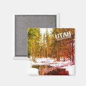Utah Mountain Winter Landschap Magneet (Voorkant / Achterkant)