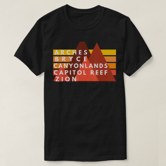 Utah National Parks Utah's Mighty Five Souvenir NP T-shirt (Design voorkant)